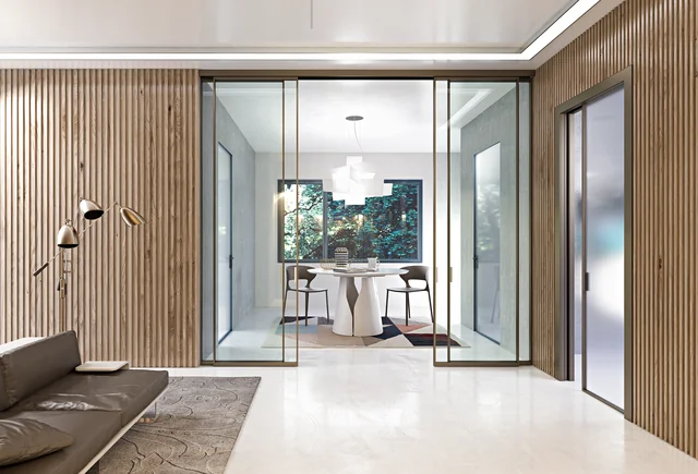 Porte interne in ALLUMINIO+VETRO
